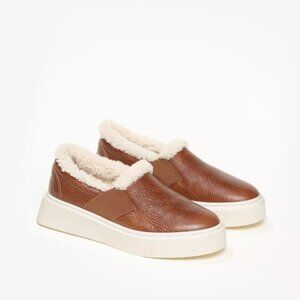 M. Gemi The Luciana Leather and Shearling Slip On Sneakers Size US 10 / IT 41